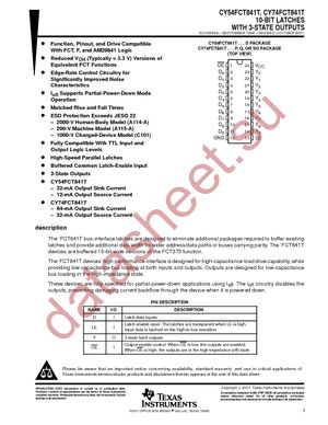 CY74FCT841CTSOCE4 datasheet  